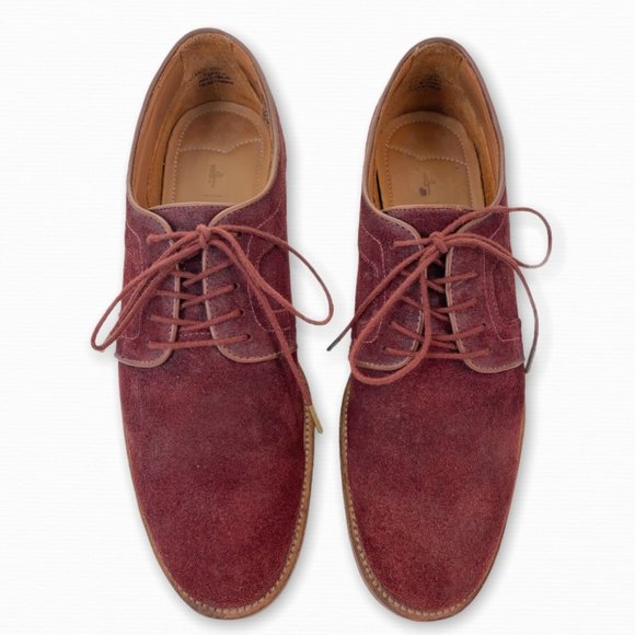 J SHOES Viceroy Red Suede Leather Blucher Oxford Shoes